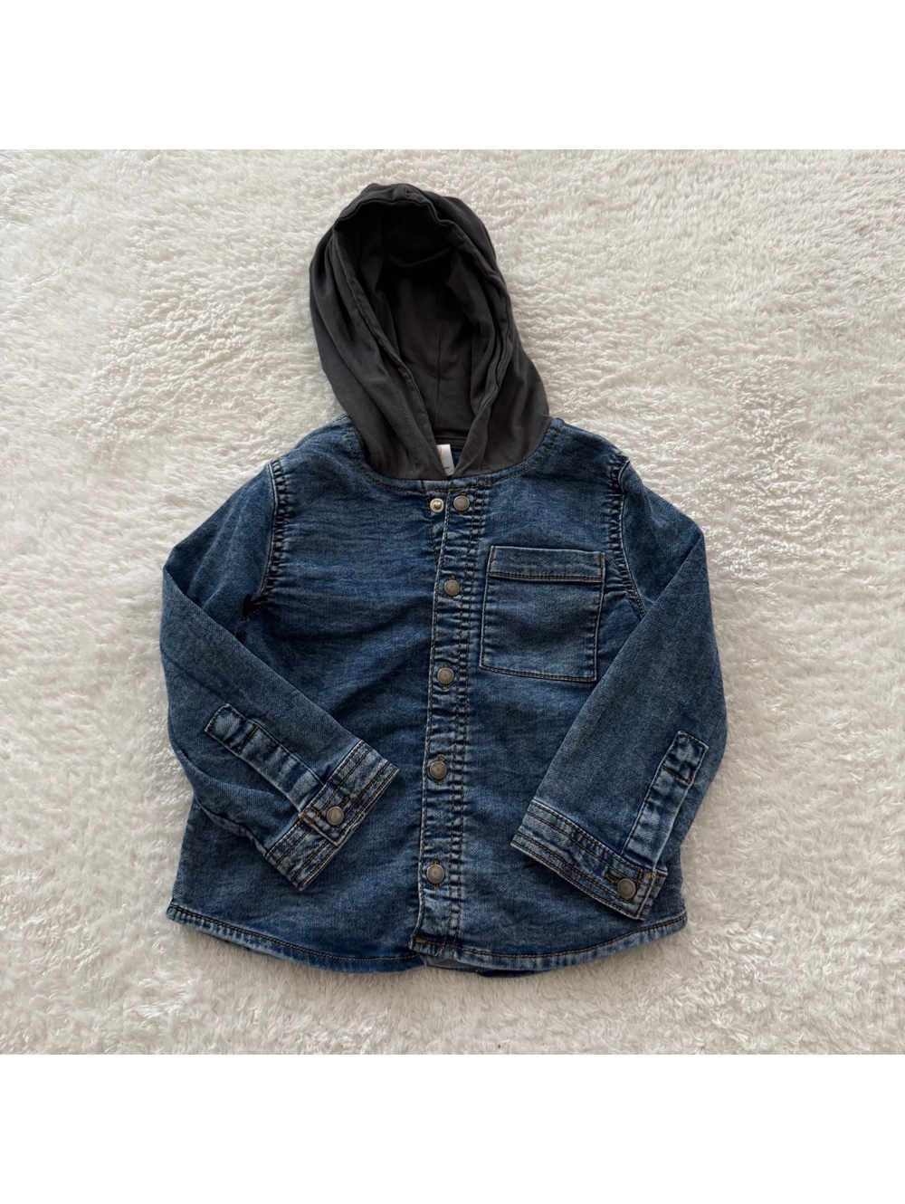 3t Hooded Denim Top